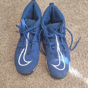 Nike Royal Blue High-Top Football Cleats